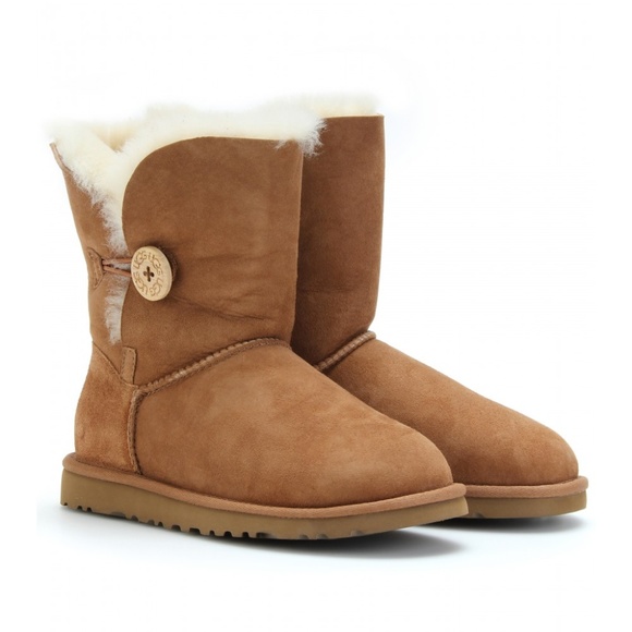 UGG Shoes - UGG Bailey Suede Button II Boots, Chestnut Size 10